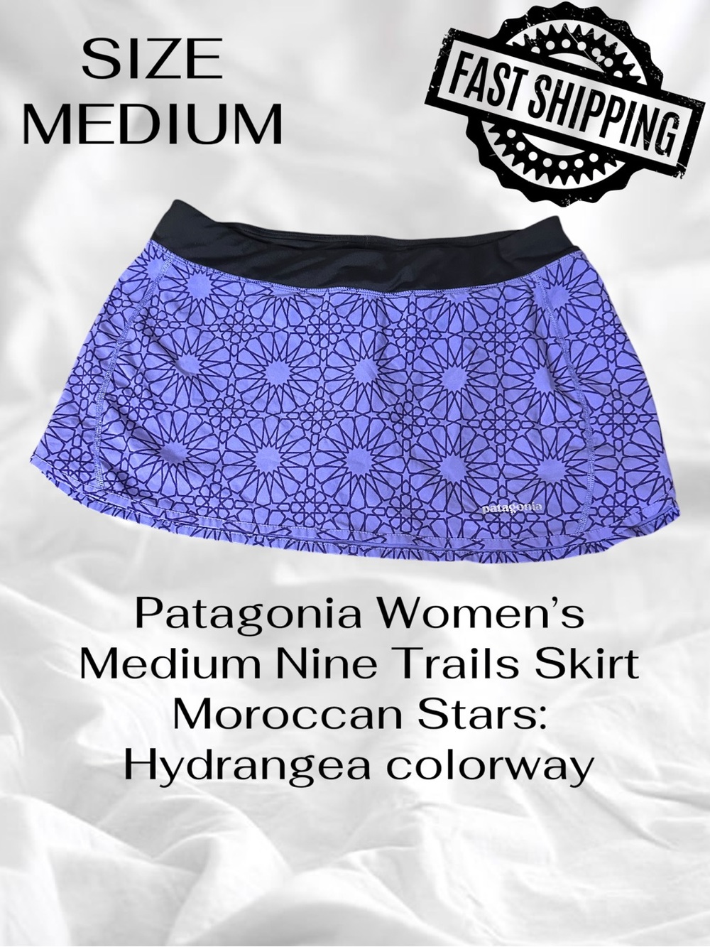 Patagonia Women’s Medium Nine Trails Skirt Moroccan Stars: Hydrangea colorway